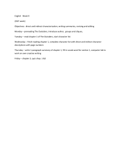 English Week 9 (OGT week) Objectives: direct and indirect
