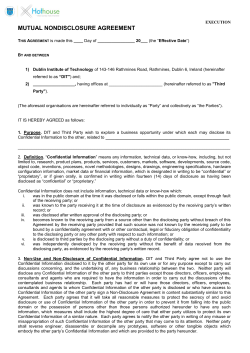 Non Disclosure Agreement