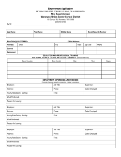 Employment Application Wonewoc