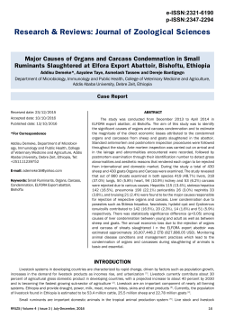 Major Causes of Organs and Carcass Condemnation in Small