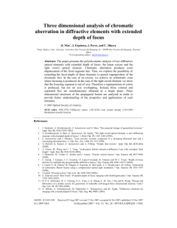 Three dimensional analysis of chromatic aberration in diffractive