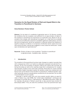 Scenarios for the Equal Division of Paid and Unpaid Work in the