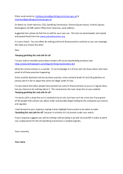 Letter to UKGC about Betting Expert article 26 03 2016