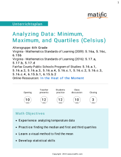 Analyzing Data: Minimum, Maximum, and Quartiles (Celsius)