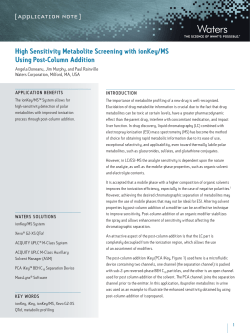 High Sensitivity Metabolite Screening with ionKey/MS