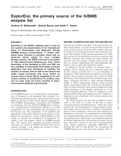ExplorEnz: the primary source of the IUBMB enzyme list