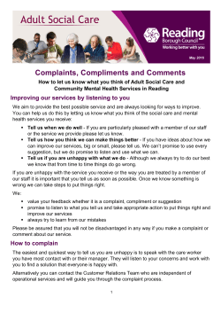 Adult Social Care feedback