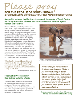 FOR THE PEOPLE OF SOUTH SUDAN