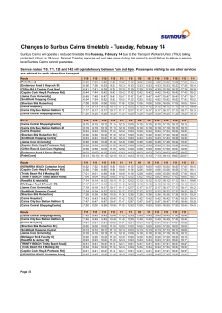 Changes to Sunbus Cairns timetable