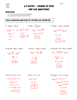 6.11 Notes – Change of base and log equations