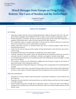 Mixed Messages from Europe on Drug Policy Reform