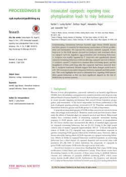 Intoxicated copepods - Proceedings of the Royal Society B