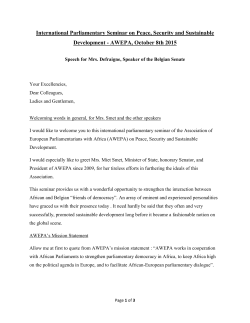 AWEPA, October 8th 2015