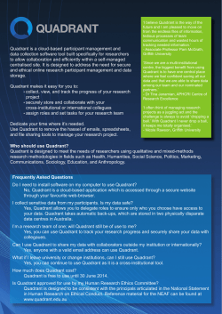 Quadrant is a cloud-based participant management and data