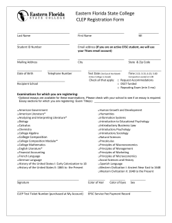 Eastern Florida State College CLEP Registration Form