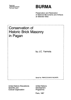 Conservation of historic brick masonry in Pagan - UNESDOC