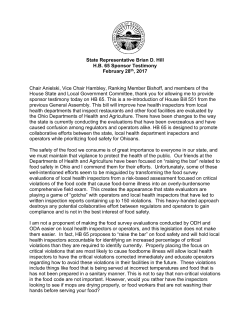 State Representative Brian D. Hill H.B. 65 Sponsor Testimony