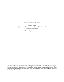 Measuring Expectations - Centre for Economic Policy Research