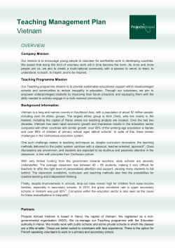 Teaching Management Plan