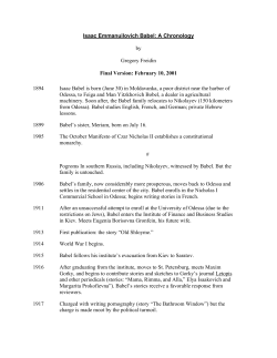 Babel Chronology - Stanford University