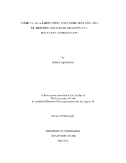 ABORTION AS A TABOO TOPIC: A NETWORK