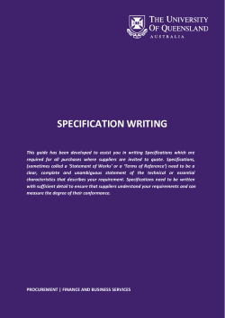 specification writing - Finance and Business Services