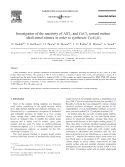 Investigation of the reactivity of AlCl3 and CoCl2 toward molten