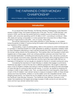 THE FAIRWINDS CYBER MONDAY CHAMPIONSHIP