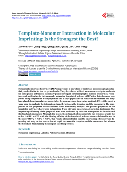 Template-Monomer Interaction in Molecular Imprinting