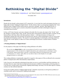 Rethinking the &ldquo;Digital Divide&rdquo;