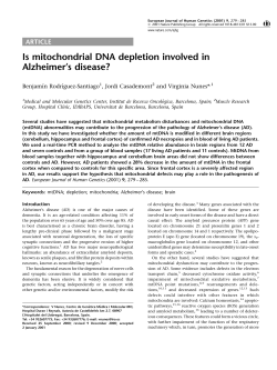 Is mitochondrial DNA depletion involved in Alzheimer`s disease?