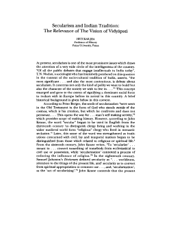 Secularism and Indian Tradition: The Relevance of The