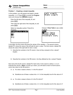 Linear Inequalities - TI Education