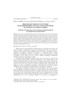 PRELIMINARY RESULTS OF STUDIES ON RADIOISOTOPES