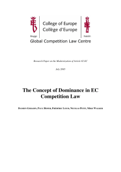 The Concept of Dominance in EC Competition Law