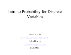 Intro to Probability for Discrete Variables