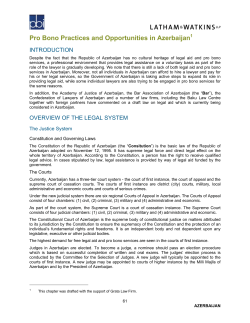 Pro Bono Practices and Opportunities in Azerbaijan1