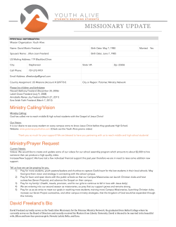 Missionary Bio - Potomac Youth Alive