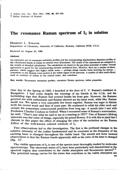 The resonance Raman spectrum of I2 in solution