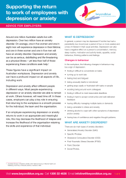 Supporting the return to work of employees with