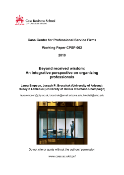 Cass Centre for Professional Service Firms