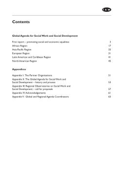 Global Agenda for Social Work and Social Development: First report