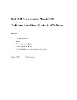 Rigaku XRD-System Instruction Manual v4/19/03