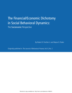 The Financial/Economic Dichotomy in Social