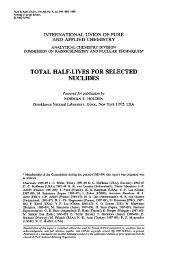 TOTAL HALF-LIVES FOR SELECTED NUCLIDES