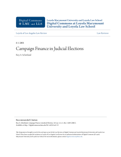 Campaign Finance in Judicial Elections