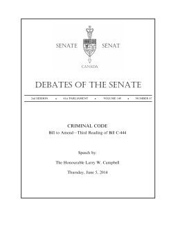 Debates of the Senate - Senator Larry Campbell`s