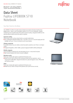 Data Sheet Fujitsu LIFEBOOK S710 Notebook