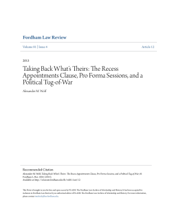 The Recess Appointments Clause, Pro Forma Sessions, and a