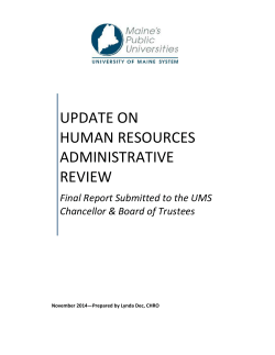 update on human resources administrative review